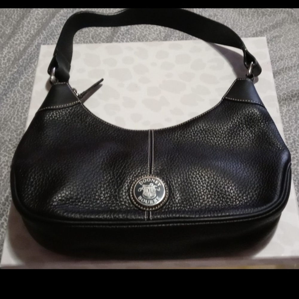 Dooney & Bourke Black Pebbled Leather Hobo Bag